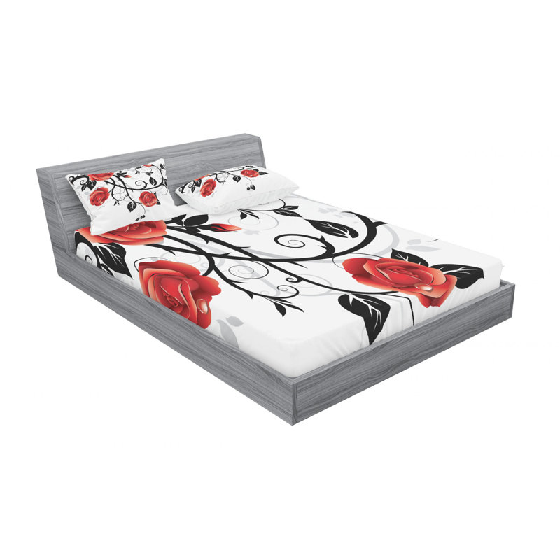 Microfiber Sheet Set, Queen Sheet Set with Fitted Sheet
