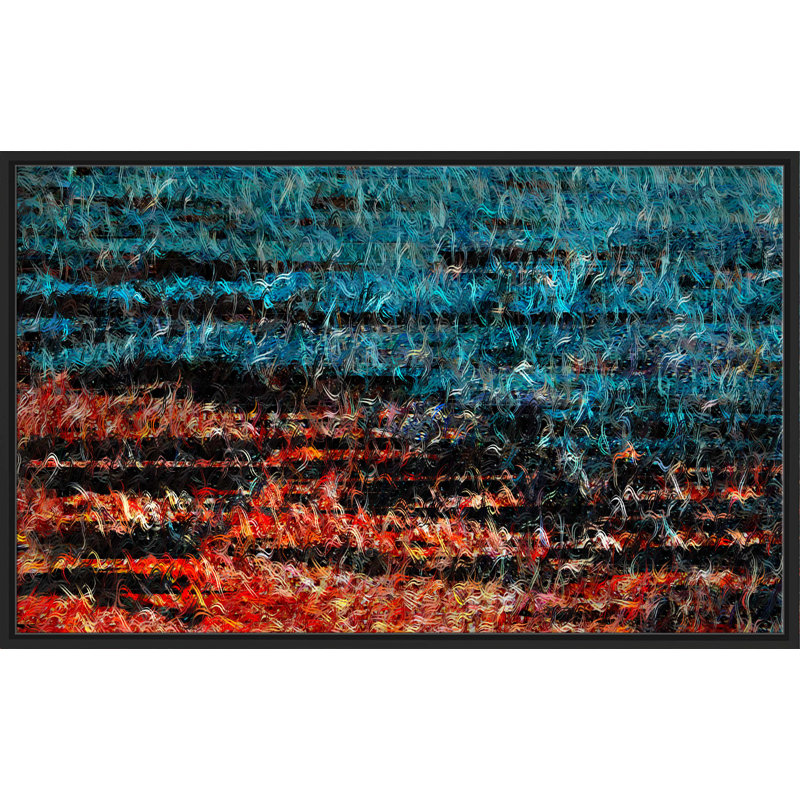 Luc 3: 16 Saint-Esprit et feu par Mark Lawrence - impression, H 27,5 po x l 43,5 po x P 2 po, Cadre flottant noir