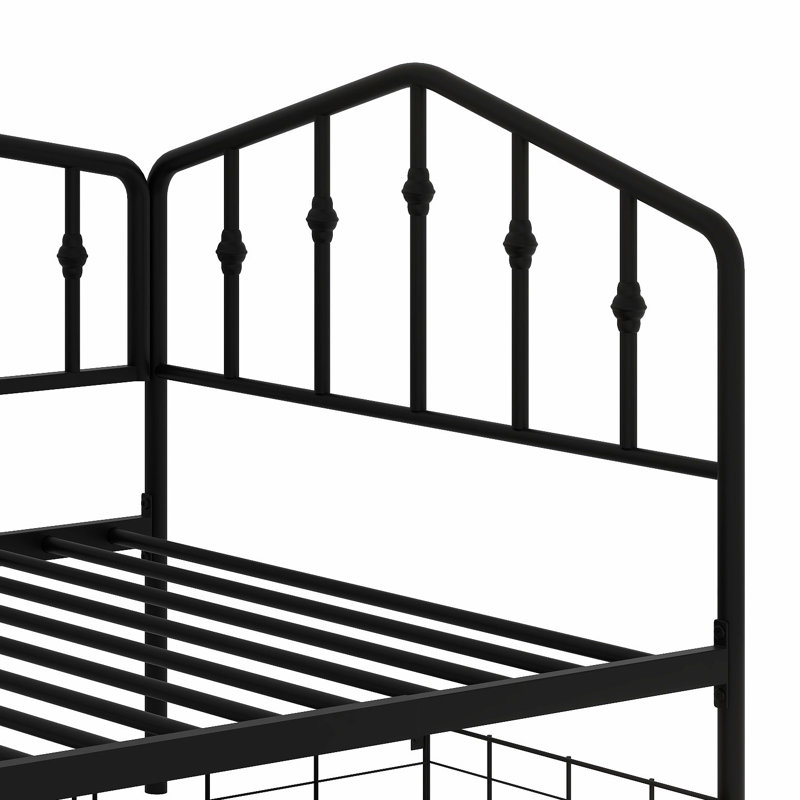 Le lit de jour avec tiroirs de rangement présente des lignes élégantes pour un style de chambre d'amis polyvalent, Black