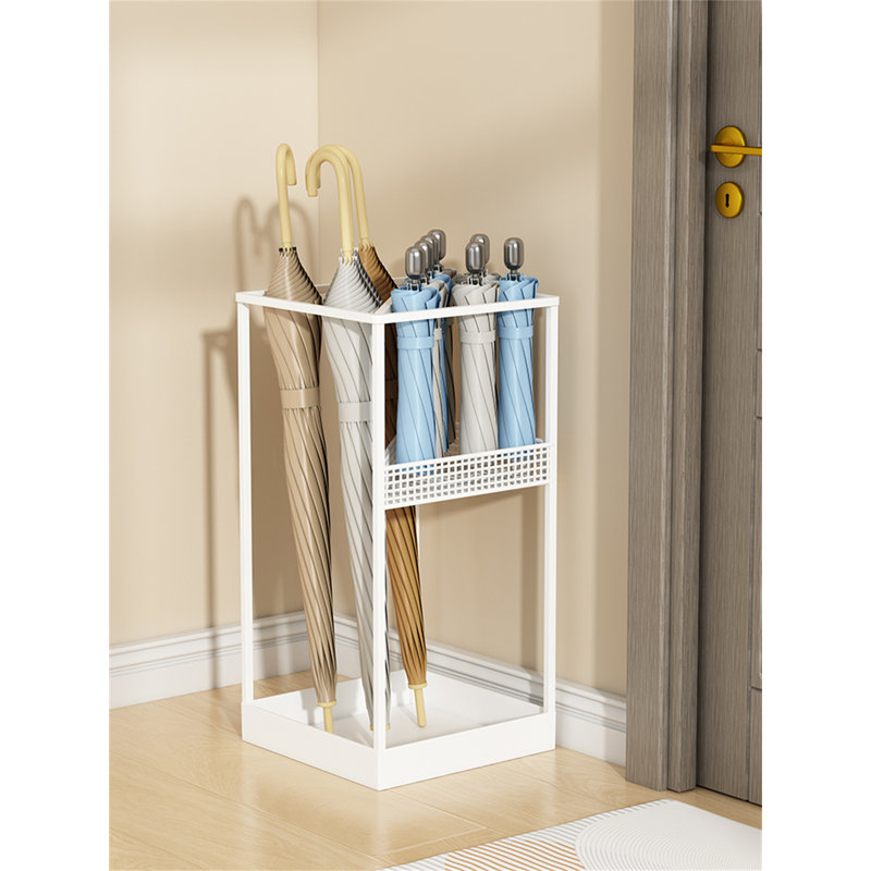 Metal Freestanding Umbrella Stand, White