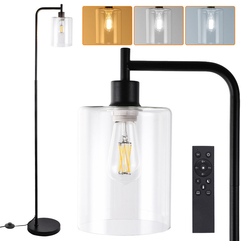 Nussey Black LED Task Floor Lamp