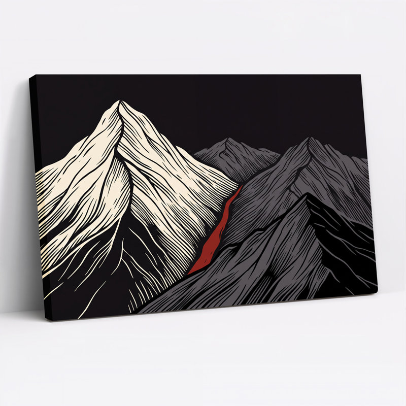 Art mural sur toile noir et blanc, 16"H x 24"W