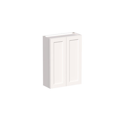 DL Cabinetry (Ready-To-Assemble) Shaker Style 42" High Double Door Wall Cabinet W30" x H42" x D12" - White Shaker