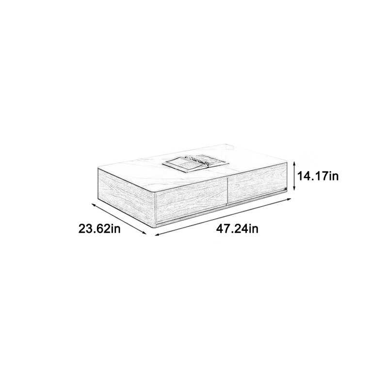 Table basse Rock Top, H 14,17 po x l 47,24 po x P 23,62 po
