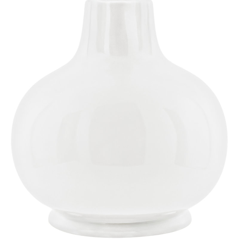 White Ceramic Bell Shade Table Lamp with Cotton Shade