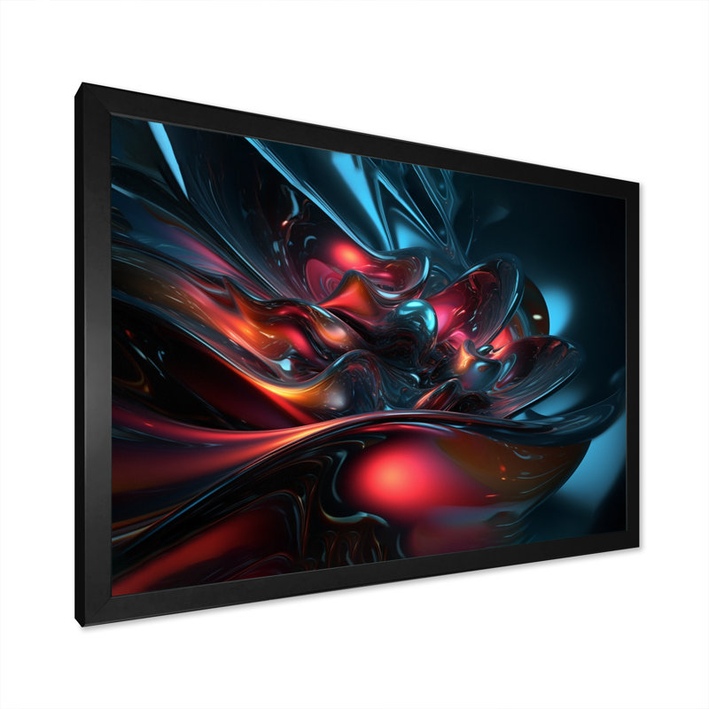 Rouge et bleu infini complexe II - impression, Cadre photo noir, H 12 po x l 20 po x P 1 po