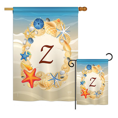 Ensemble de drapeaux verticaux en polyester à 2 côtés Renteria Summer G Initiales Impressions