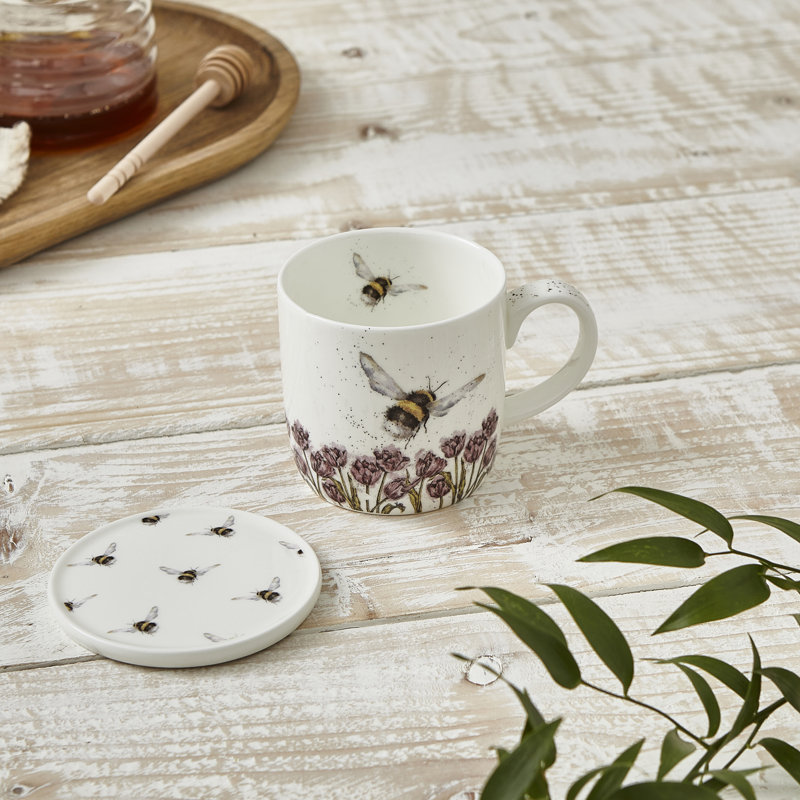 Classic Wrendale Designs  Bumblebee Mug & Coaster Set