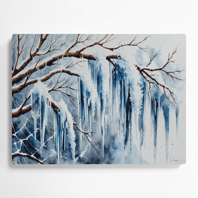 Art mural de Noël en forme de glaçon de Noël, H 96 po x l 120 po x P 0,05 po