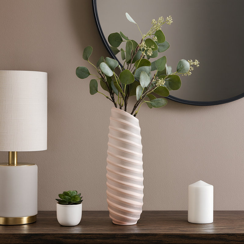 Vase sculpté en verre sculpté Home, H 15,25 po x l 5 po x P 5 po