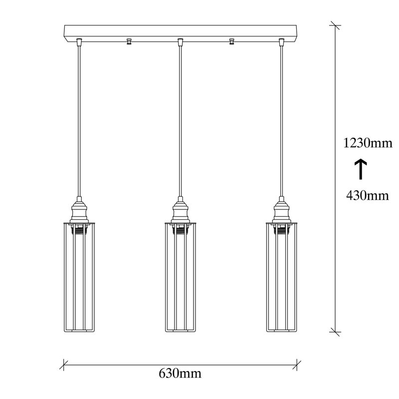 Luminaire suspendu pour îlot de cuisine à 3 lumières Kady