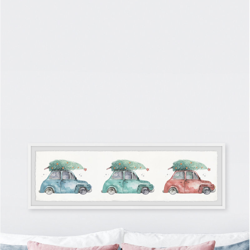 Pine Tree Shopping - Single Picture Frame Panoramic Painting, 25cm H x 76cm W x 3.81cm D