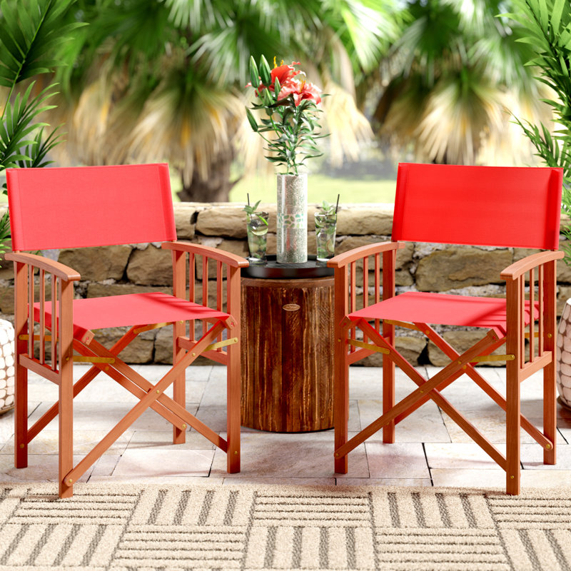 Fauteuil de patio Woodacre, Naturel / rouge
