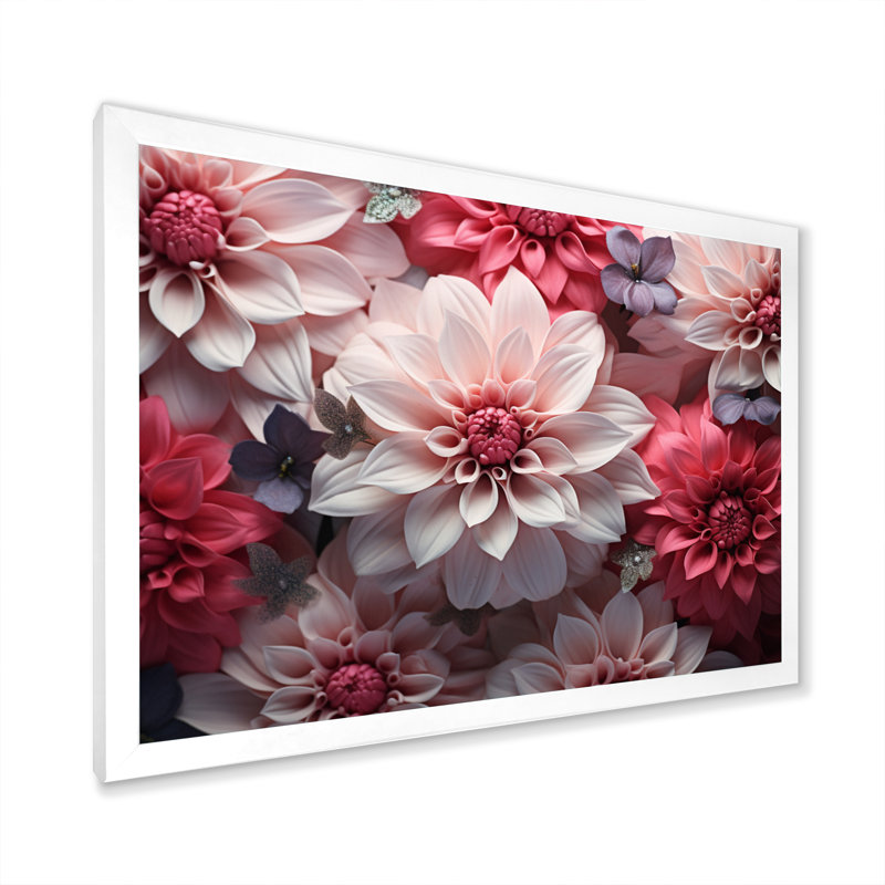 Variété de pétales de fleurs sur toile, Cadre simple blanc, H 24 po x l 32 po x P 1 po