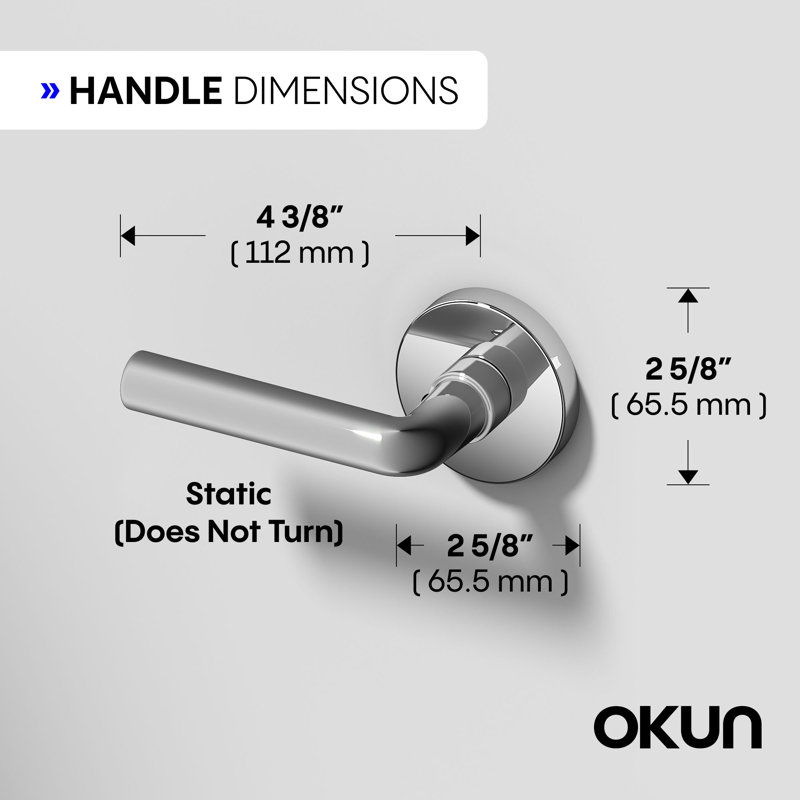 Arc Single Dummy Door Lever Modern Concealed Design Non-Turning for (Closet, Pantry or Hallway) – Sleek Minimalist Style in Chrome