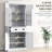 71" Kitchen Storage Cabinet With Motion Sensor - 6 Door Shelves, Drawer, 4 Adjustable Shelves White Shade Pantry Drawer & For Radiant Living, Dining Room Setups