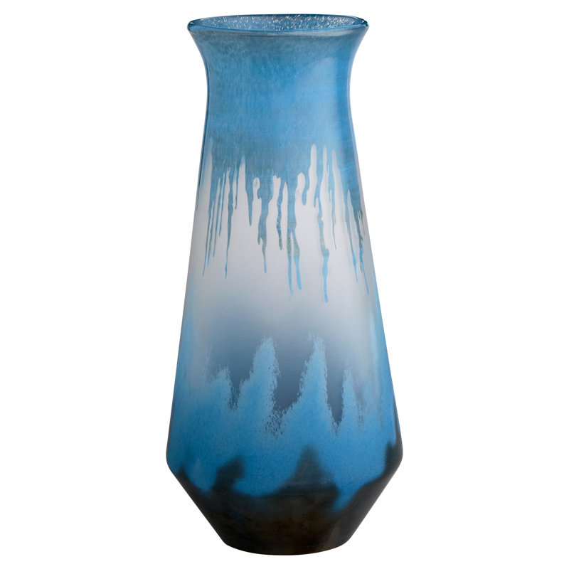 Chuva Handmade Glass Table Vase, 17.5" H x 8.5" W x 8.5" D