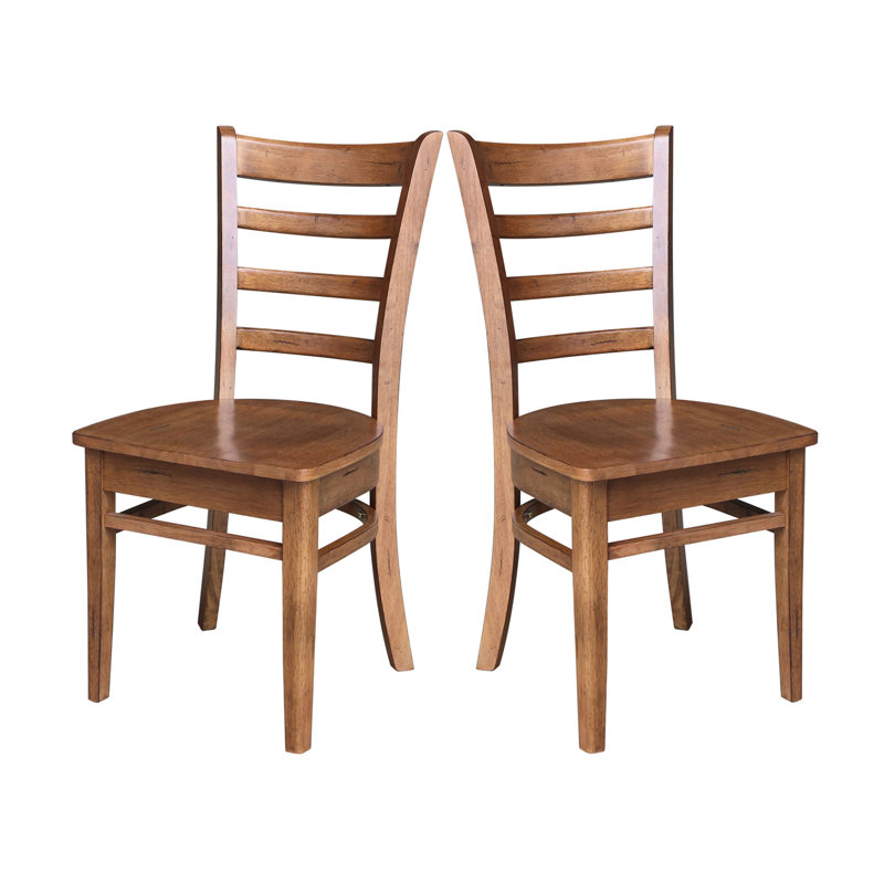 Alvery 17.7'' H Solid Wood Side Chair, Distressed Oak