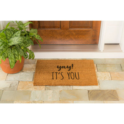 Yay It's You 16 in. x 28 in. Coir Outdoor Door Mat