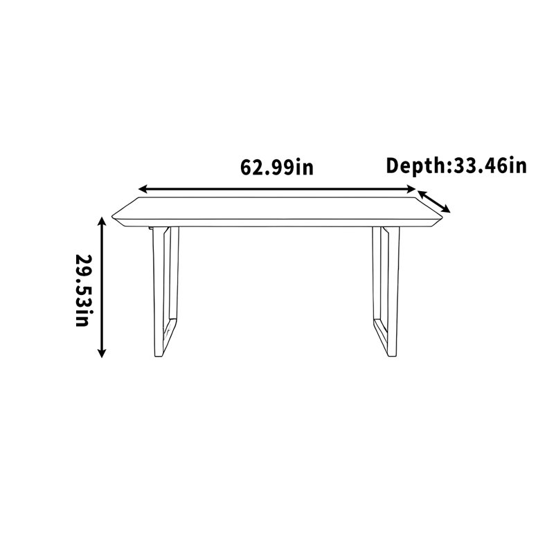 Bureau d'étude simple et bureau simple, H 29,53 po x l 62,99 po x P 33,46 po, Tanné