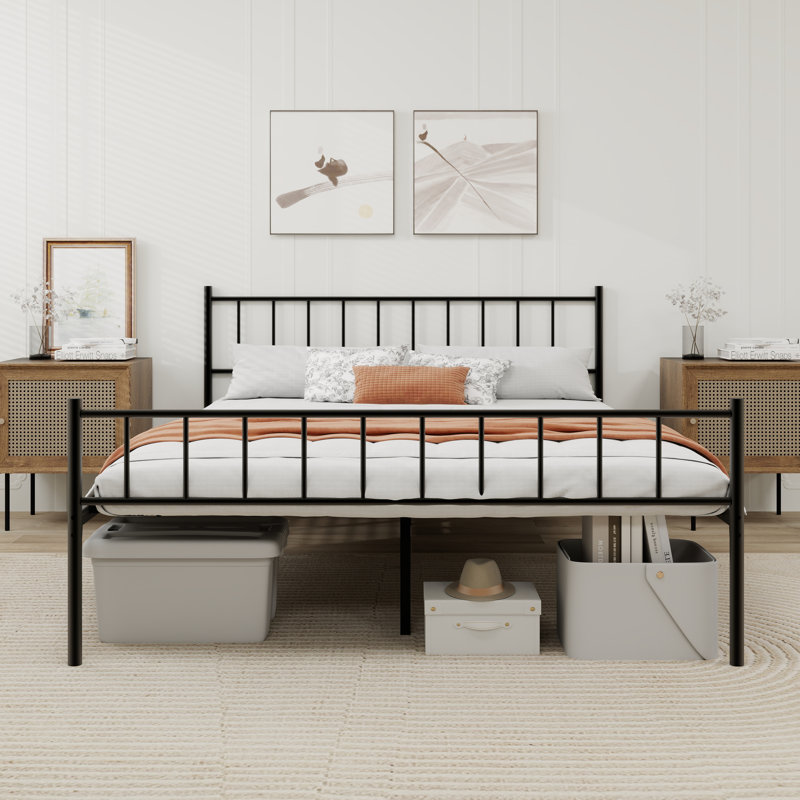 Metal Bed, Black, King