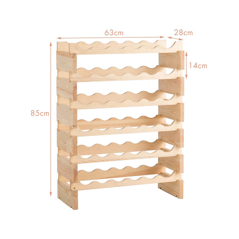 Breiden Solid Wood Wine Bottle Rack Brown