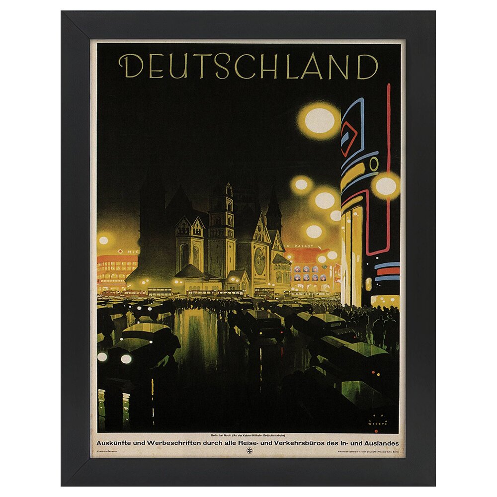 Leinwandbild Vintage Tourist Poster Deutschland