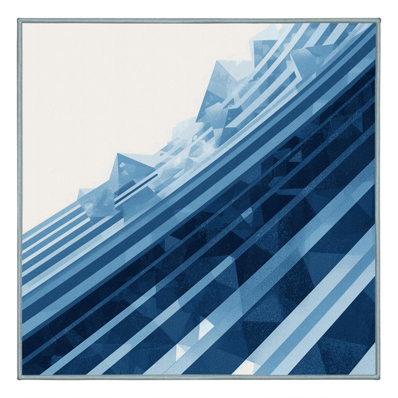 Machine Washable Roslindale Contemporary Ombre Rug in Blue – SkyBlue Binding, 4' Square