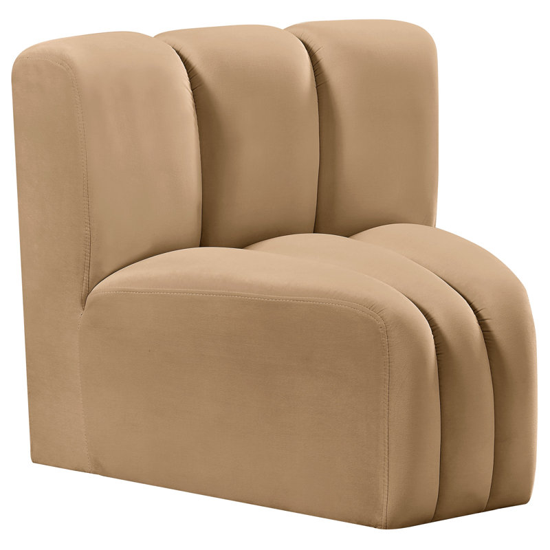 Chaise d'appoint Holdina, Velours brun clair