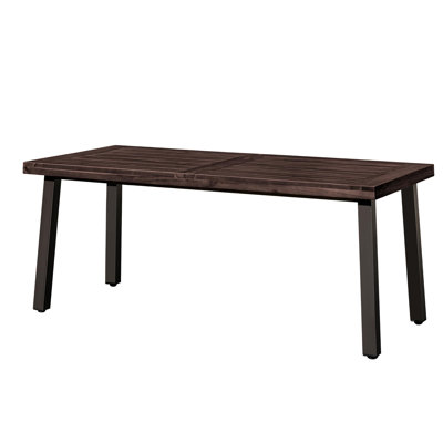 Table de salle à manger rustique en bois d'acacia pour 6 personnes avec pieds en métal