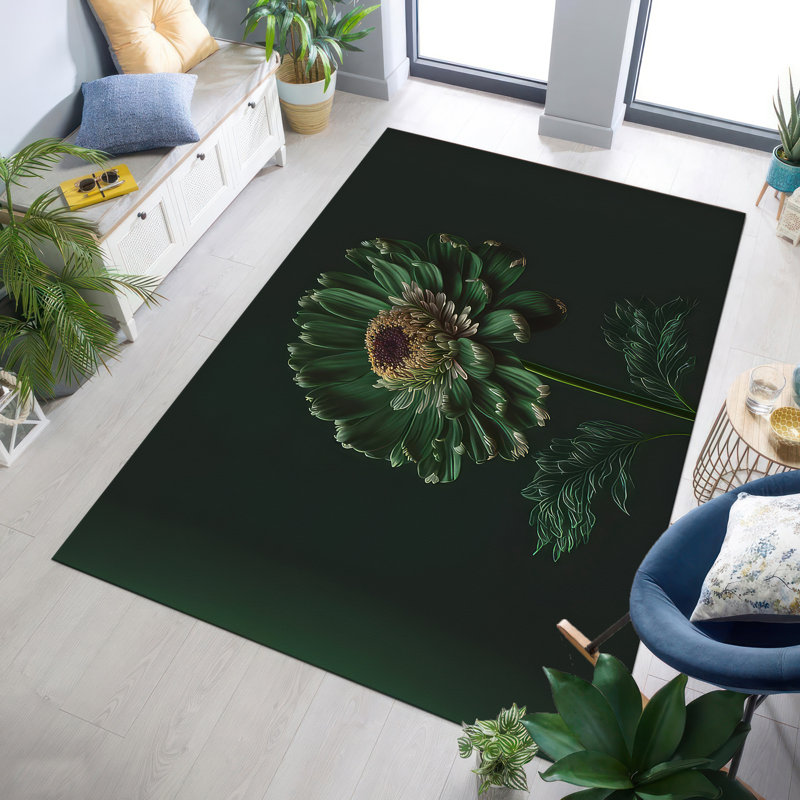 Chic Non Woven Soft Printed Rug With Intricate Geometric Design for a Sophisticated Living Room or Bedroom Decor