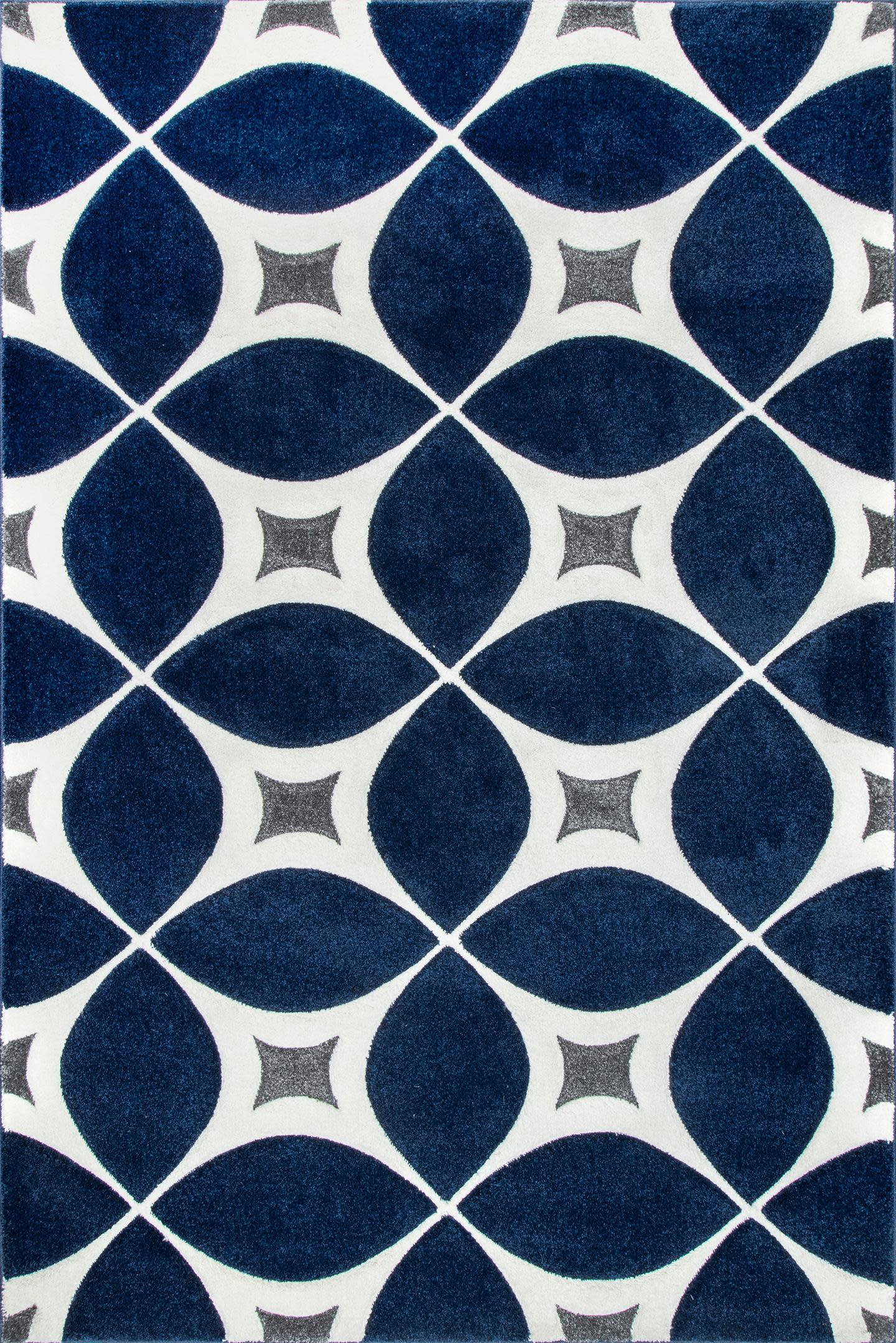 Zipcode Design Boomer Geometric Hand Woven Hand Tufted Navy Blue/White