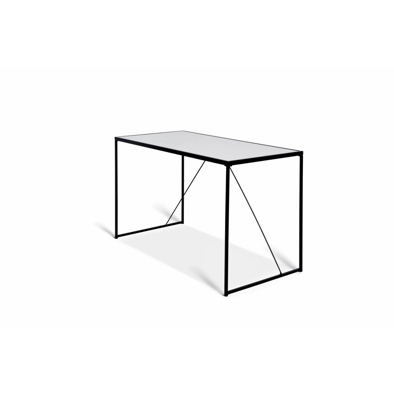 Shartlesville Metal Base Writing Desk, White, Black