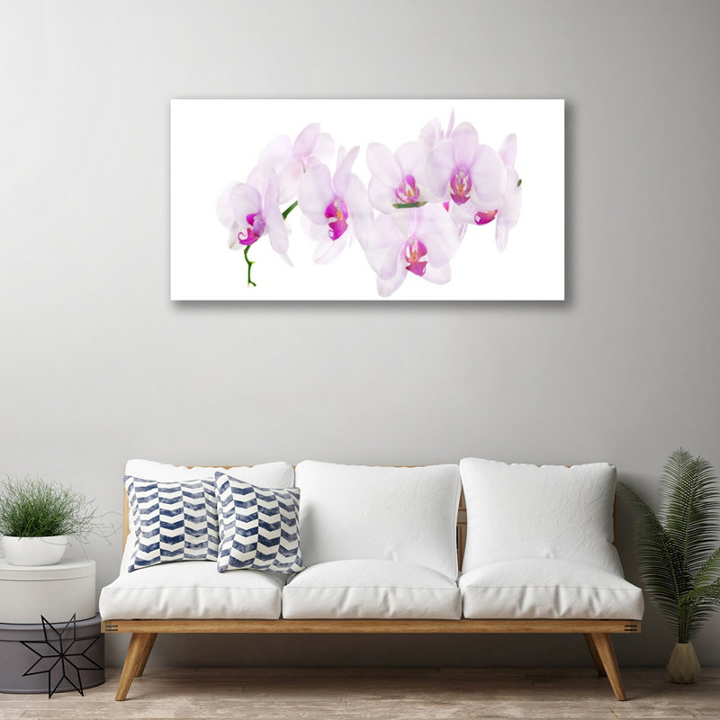 Floral Flowers - Unframed Panoramic Photograph on Glass