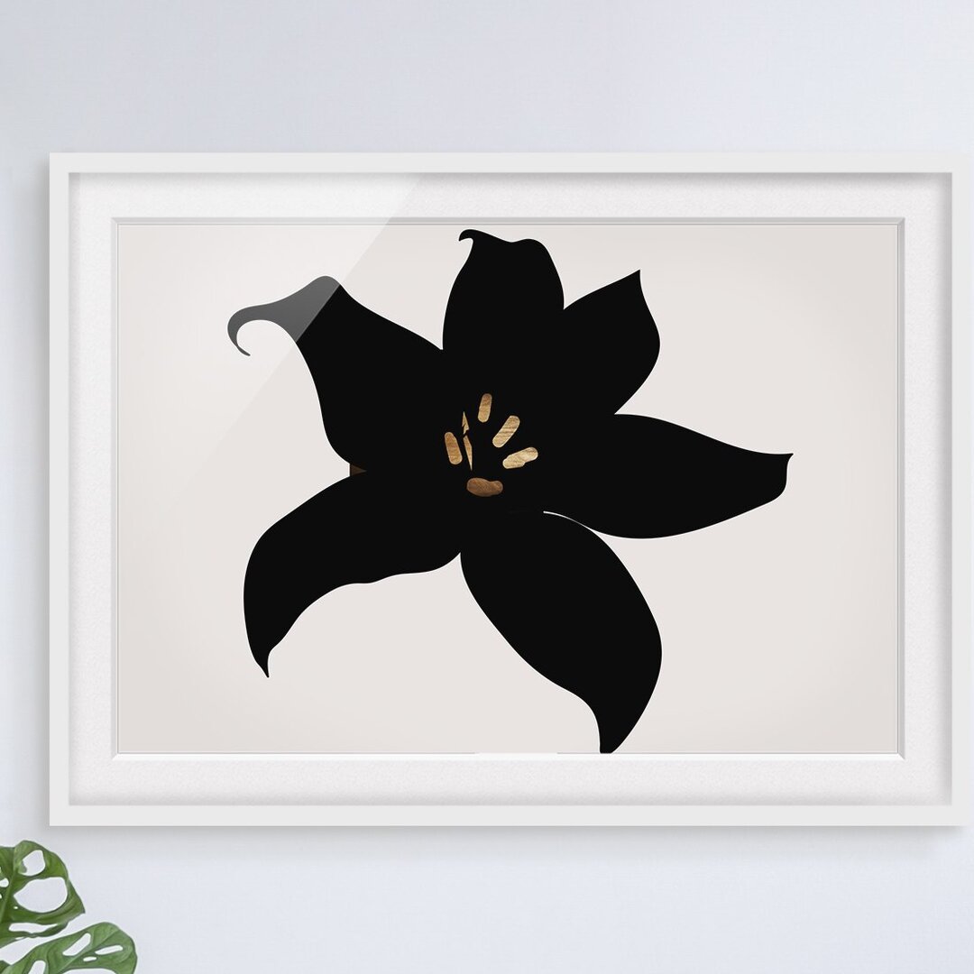 Gerahmtes Poster Plant World - Orchid Black and Gold