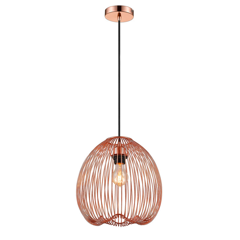 Marez 1 - Light Matte Geometric Pendant, Copper