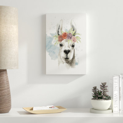 «Llama Flora I», peinture sur toile