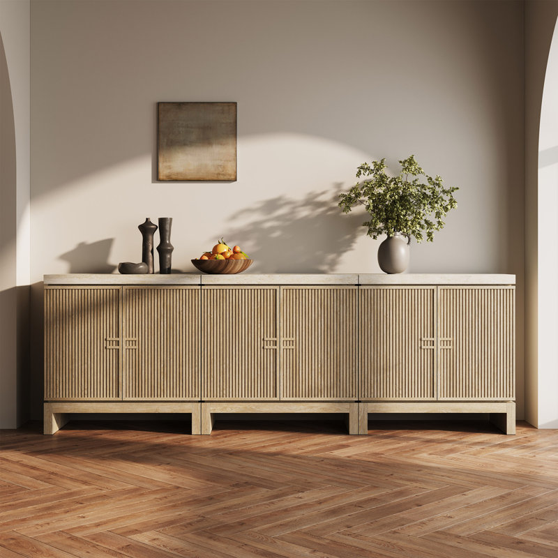 Buffet 2 portes, Travertine Greige - ensemble de 3
