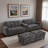 Modern U-shaped Sectional With Movable Storage Ottomans, Multifunctional Console, Bluetooth Speakers And Led Lights-1428711096