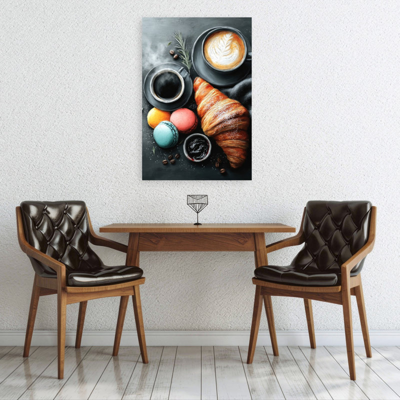 Cozy Coffee Petit déjeuner, art mural élégant, 36" H x 24" W