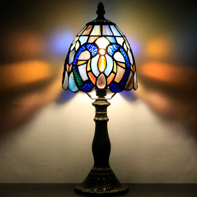 Petite petite lampe de table en verre coloré Tiffany