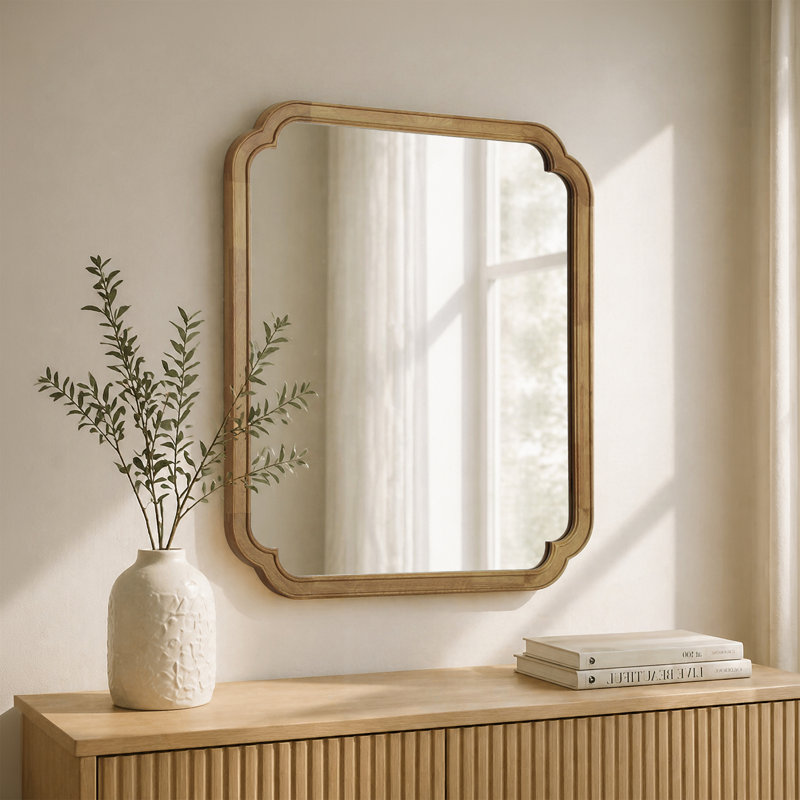 Miroir mural Ali, 1, Bois naturel, 36 po x 30 po