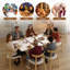 Ensemble de table de salle à manger 7 pièces avec table extensible et 6 chaises confortables pour petits appartements-871677474
