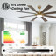 Ventilateur de plafond à DEL à intensité variable de 72 po avec 3 lumières DEL CCT, moteur CC réversible à 6 vitesses, minuterie, télécommande et contrôle des applications VacZon-231138370