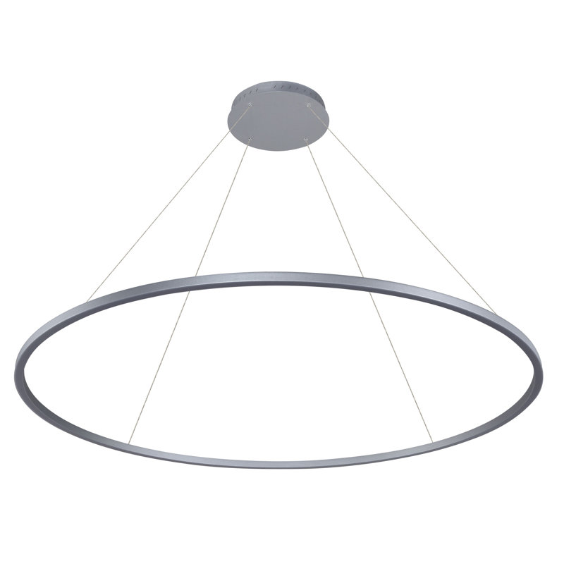 Tania Sleek Circular Adjustable LED Chandelier in Satin Silver