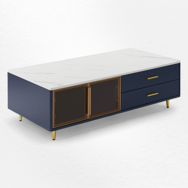 Coffee Table With Storage, Navy