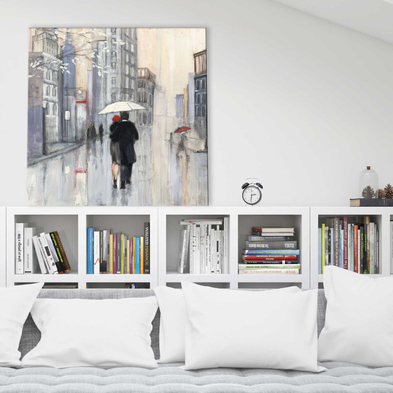 «Spring Rain New York Crop (Square)» par Julia Purinton, reproduction, H 28 po x l 28 po x P 1,5 po, Toile tendue