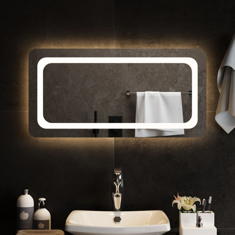 Flat Wall Mirror, 40 cm H x 80 cm W