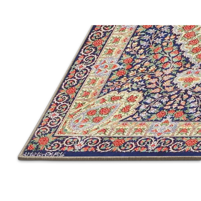Tapis bleu/jaune/rouge traditionnel Tincher, Rectangle 8 pi x 10 pi