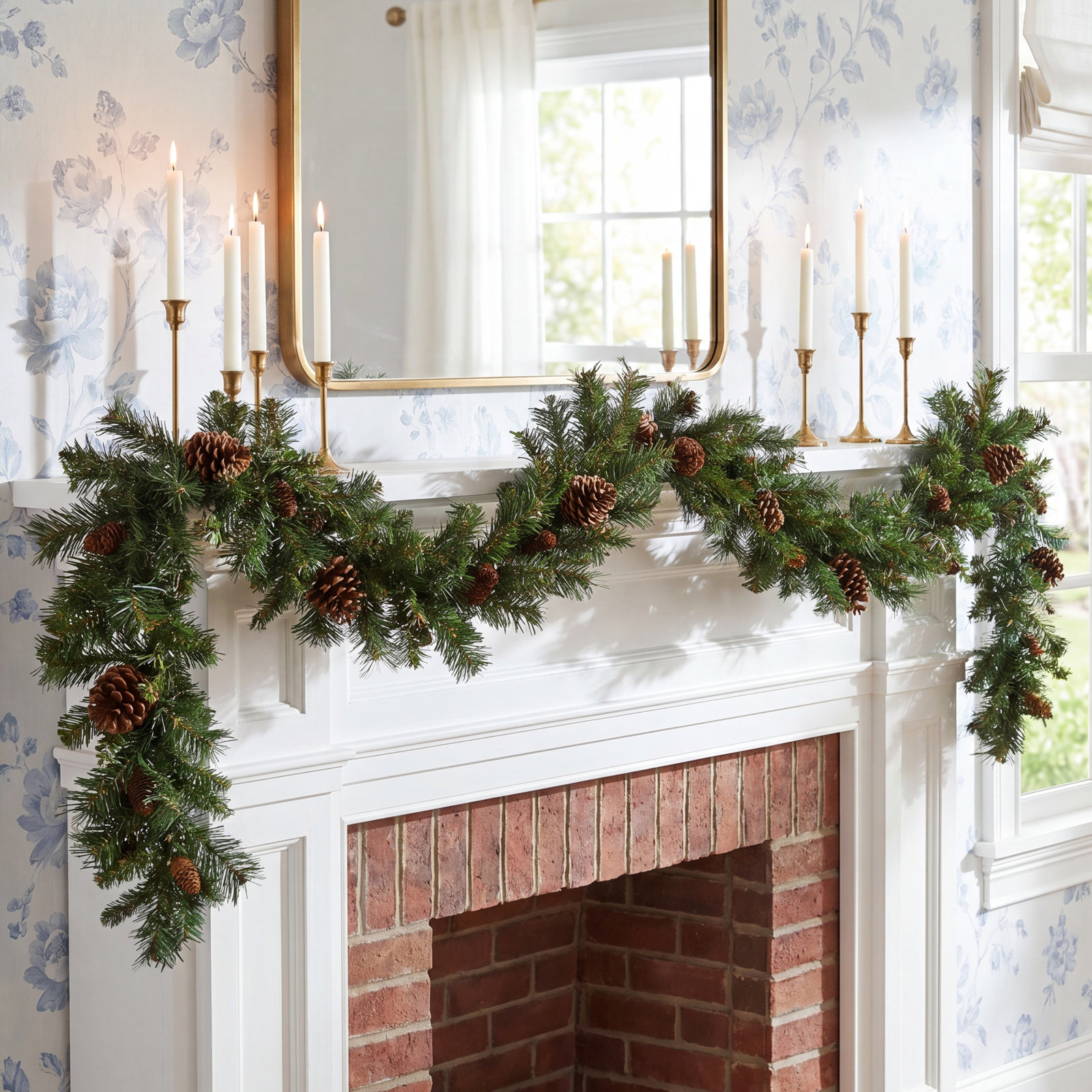 108" Pre-Lit Pinecone Christmas Garland